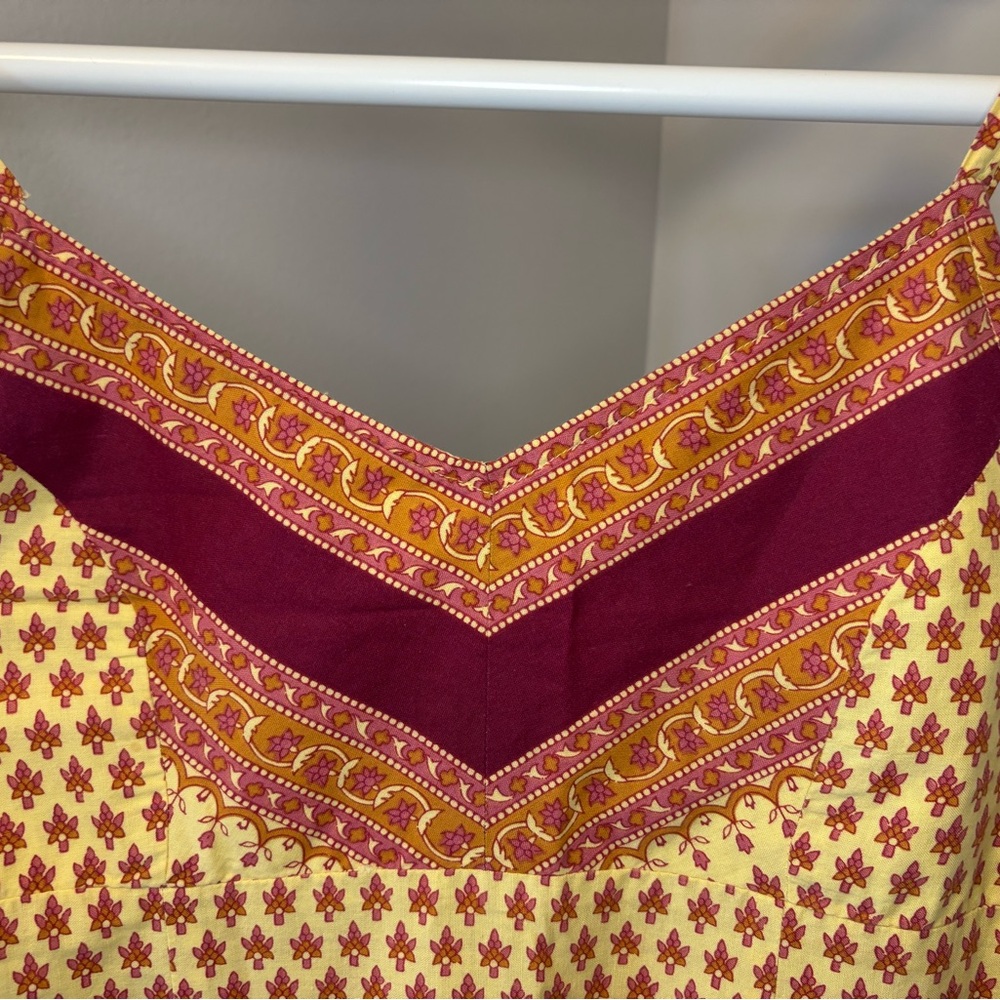American Eagle Outfitters Yellow & Purple Cotton Maxi Dress - Picture 3 of 12
